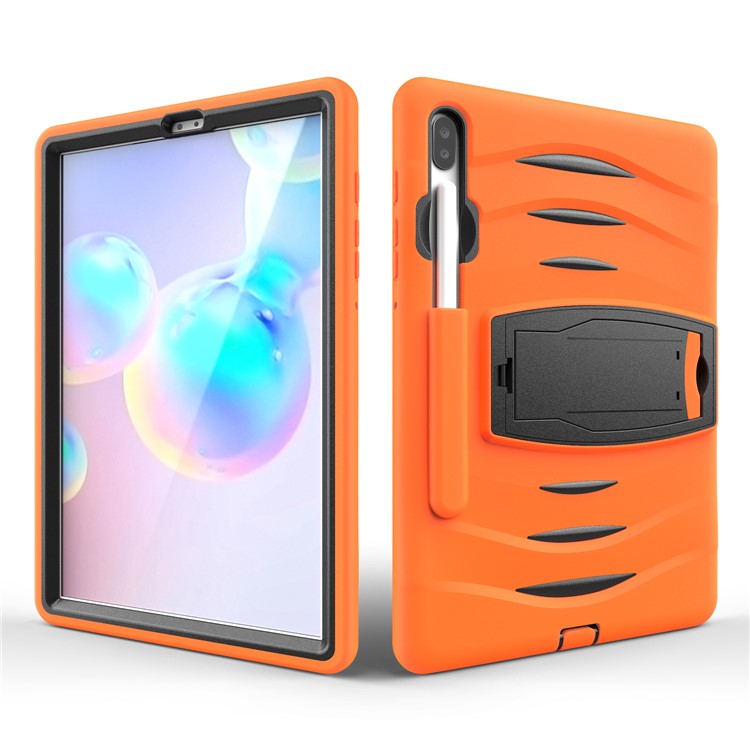 Shockproof PC + Silicone Tablet Combo Case with Kickstand and Pen Slot for Samsung Galaxy Tab S6 SM-T860/T865 - Orange-5