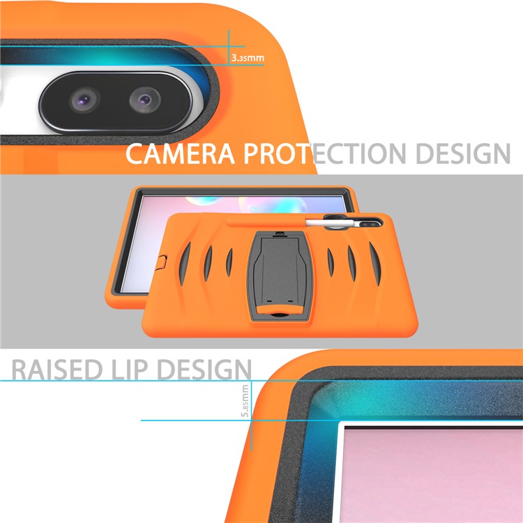 Shockproof PC + Silicone Tablet Combo Case with Kickstand and Pen Slot for Samsung Galaxy Tab S6 SM-T860/T865 - Orange-9