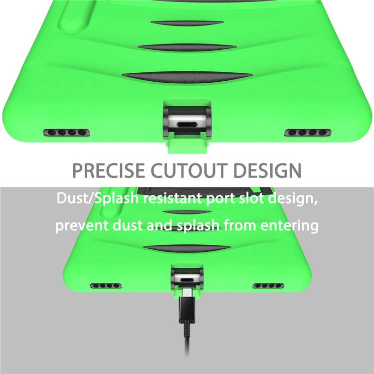 Shockproof PC + Silicone Tablet Combo Case with Kickstand and Pen Slot for Samsung Galaxy Tab S6 SM-T860/T865 - Green-16
