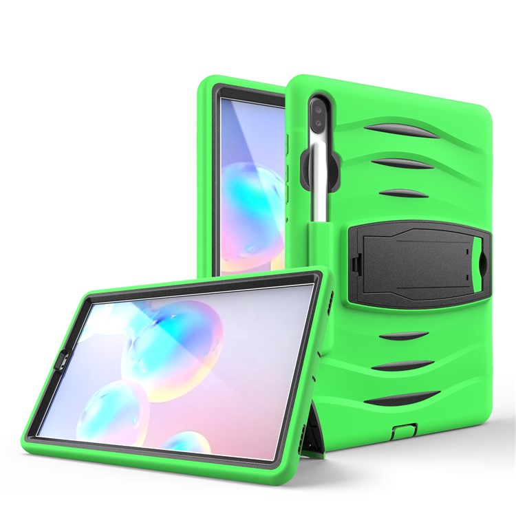 Shockproof PC + Silicone Tablet Combo Case with Kickstand and Pen Slot for Samsung Galaxy Tab S6 SM-T860/T865 - Green-2