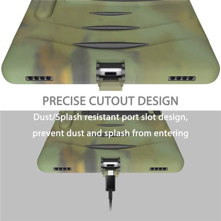 Shockproof PC + Silicone Tablet Combo Case with Kickstand and Pen Slot for Samsung Galaxy Tab S6 SM-T860/T865 - Camouflage-16