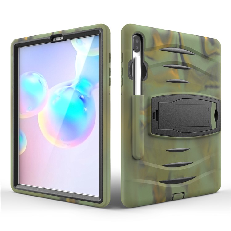 Shockproof PC + Silicone Tablet Combo Case with Kickstand and Pen Slot for Samsung Galaxy Tab S6 SM-T860/T865 - Camouflage-5