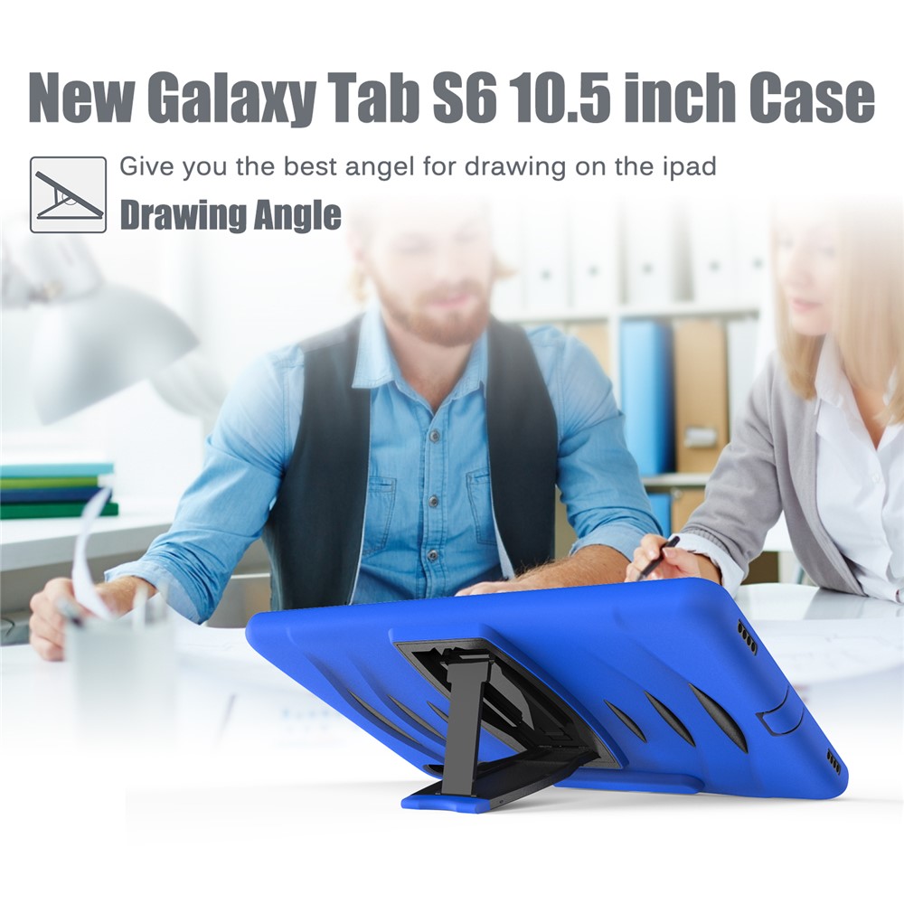 Shockproof PC + Silicone Tablet Combo Case with Kickstand and Pen Slot for Samsung Galaxy Tab S6 SM-T860/T865 - Blue-12