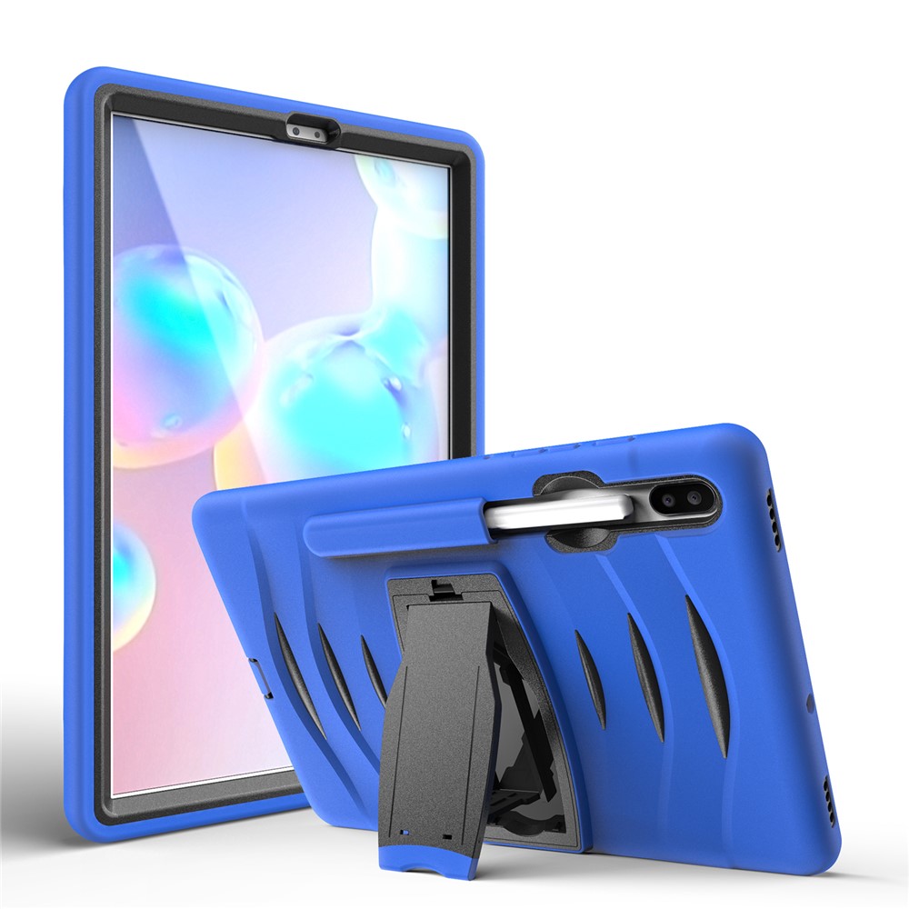 Caixa de Combate à Prova de Choque PC + Silicone Com Kickstand e Caneta Para o Samsung Galaxy Tab S6 Sm-t860/t865 - Azul-2