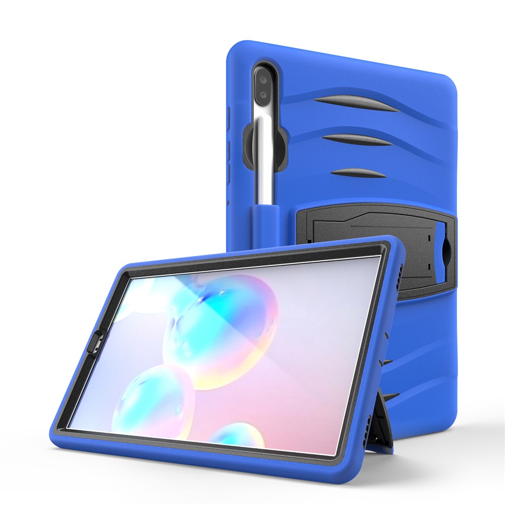 Caixa de Combate à Prova de Choque PC + Silicone Com Kickstand e Caneta Para o Samsung Galaxy Tab S6 Sm-t860/t865 - Azul-4