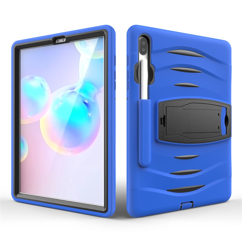 Caixa de Combate à Prova de Choque PC + Silicone Com Kickstand e Caneta Para o Samsung Galaxy Tab S6 Sm-t860/t865 - Azul-5