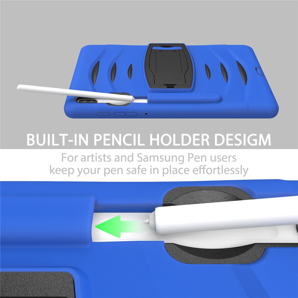 Shockproof PC + Silicone Tablet Combo Case with Kickstand and Pen Slot for Samsung Galaxy Tab S6 SM-T860/T865 - Blue-7