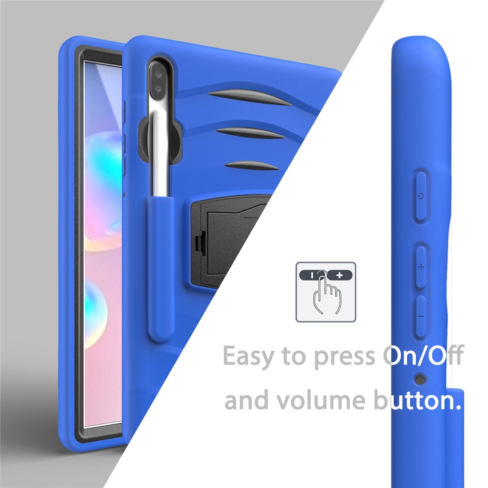 Shockproof PC + Silicone Tablet Combo Case with Kickstand and Pen Slot for Samsung Galaxy Tab S6 SM-T860/T865 - Blue-9