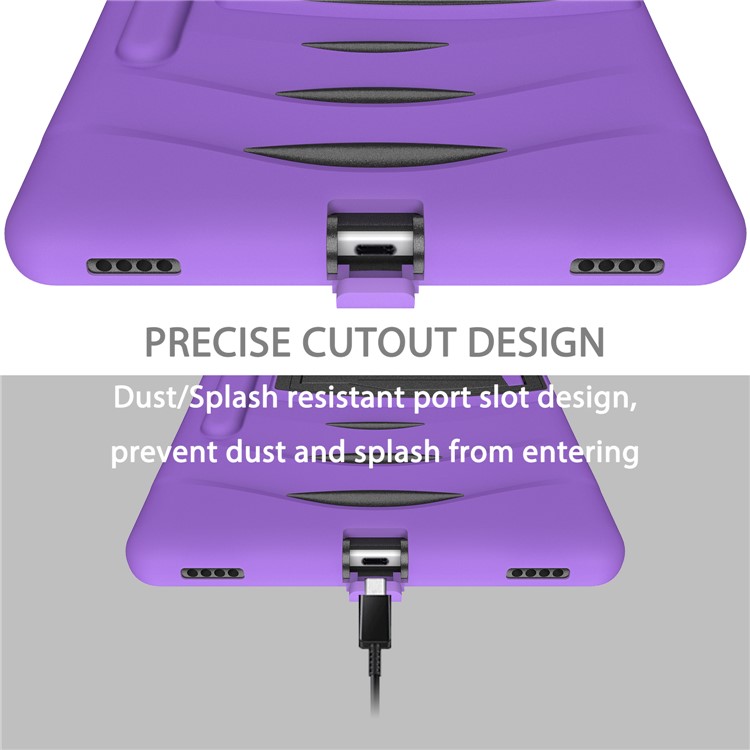 Shockproof PC + Silicone Tablet Combo Case with Kickstand and Pen Slot for Samsung Galaxy Tab S6 SM-T860/T865 - Purple-16
