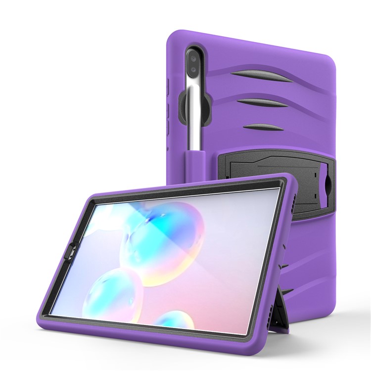 Shockproof PC + Silicone Tablet Combo Case with Kickstand and Pen Slot for Samsung Galaxy Tab S6 SM-T860/T865 - Purple-4