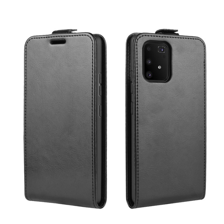 Crazy Horse Skin Vertical Flip Leather Covering for Samsung Galaxy A91/S10 Lite/M80s - Black-2