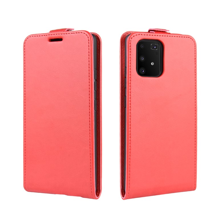 Crazy Horse Skin Vertical Flip Leather Covering for Samsung Galaxy A91/S10 Lite/M80s - Red-2