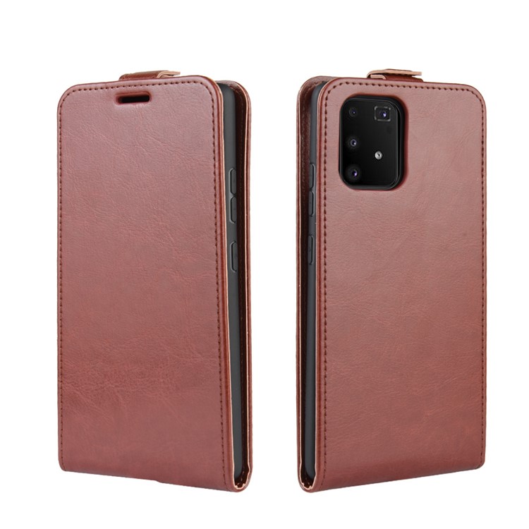 Crazy Horse Skin Vertical Flip Leather Covering for Samsung Galaxy A91/S10 Lite/M80s - Brown-2