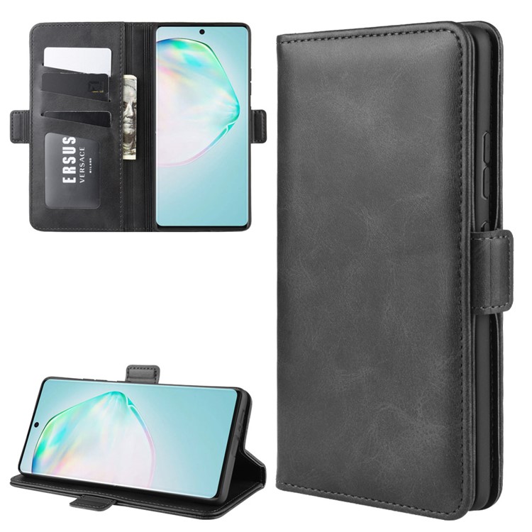 Magnet Adsorption Leather Wallet Phone Stand Case for Samsung Galaxy A91/M80s/S10 Lite - Black-2