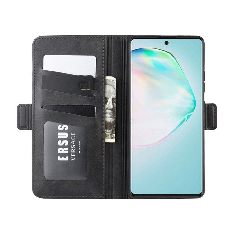 Magnet Adsorption Leather Wallet Phone Stand Case for Samsung Galaxy A91/M80s/S10 Lite - Black-5