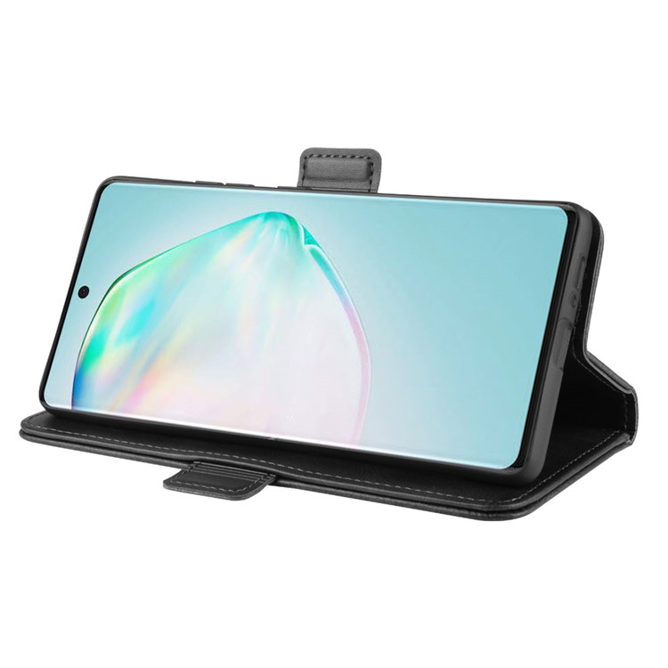 Magnet Adsorption Leather Wallet Phone Stand Case for Samsung Galaxy A91/M80s/S10 Lite - Black-6