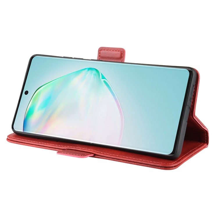 Magnet Adsorption Leather Wallet Phone Stand Case for Samsung Galaxy A91/M80s/S10 Lite - Red-6