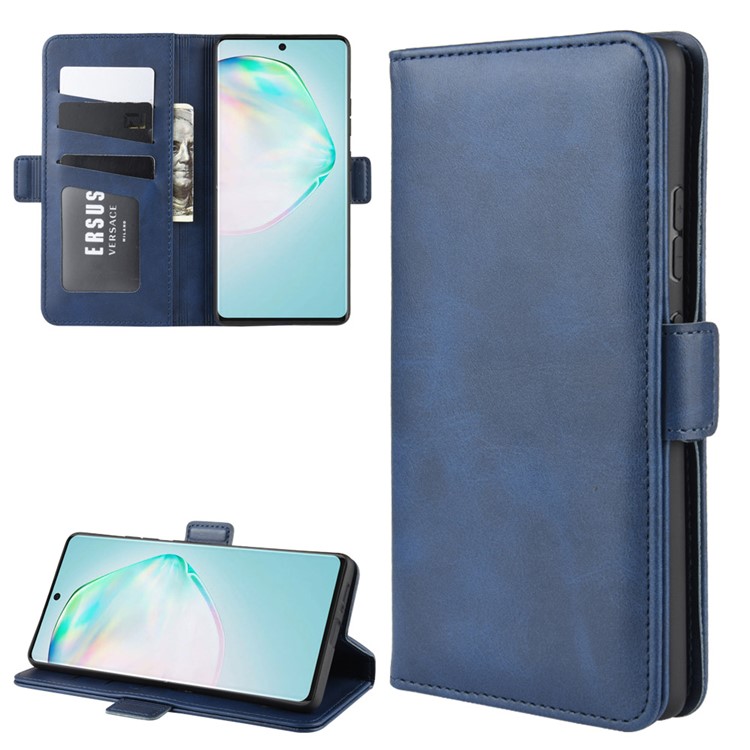 Magnet Adsorption Leather Wallet Phone Stand Case for Samsung Galaxy A91/M80s/S10 Lite - Blue-2