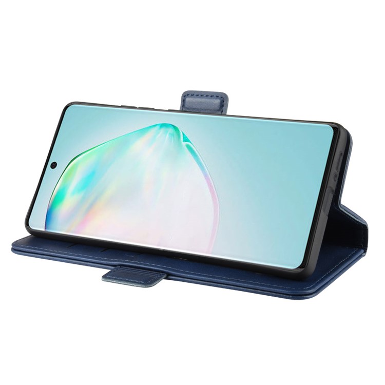 Magnet Adsorption Leather Wallet Phone Stand Case for Samsung Galaxy A91/M80s/S10 Lite - Blue-6