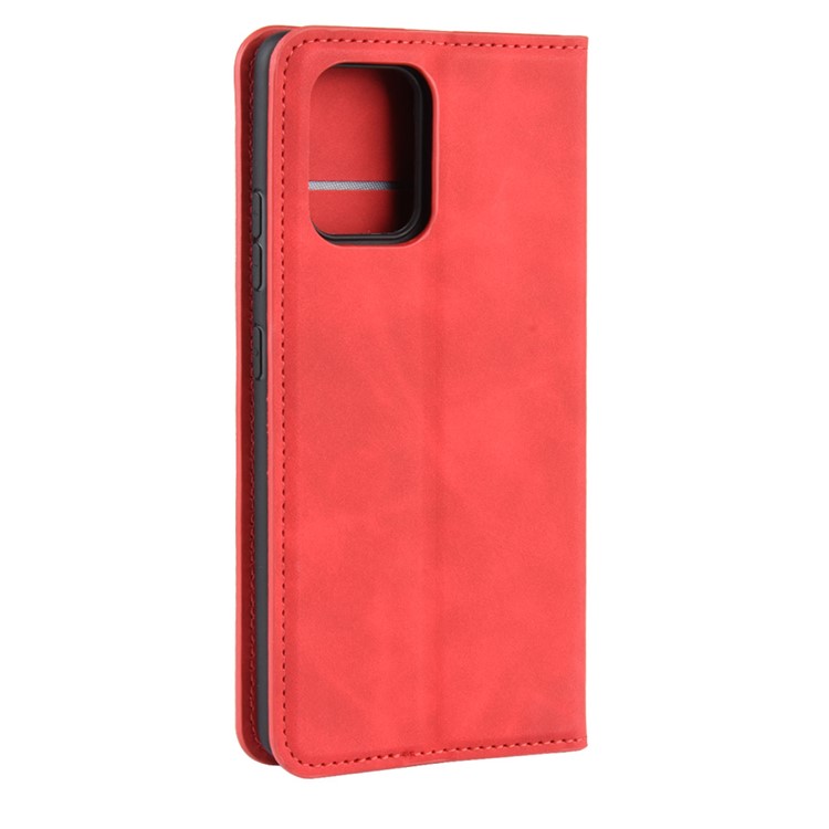Silky Touch Leather Wallet Case for Samsung Galaxy A91/S10 Lite/M80s - Red-7