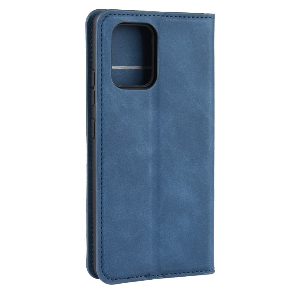 Silky Touch Leather Wallet Case for Samsung Galaxy A91/S10 Lite/M80s - Blue-7
