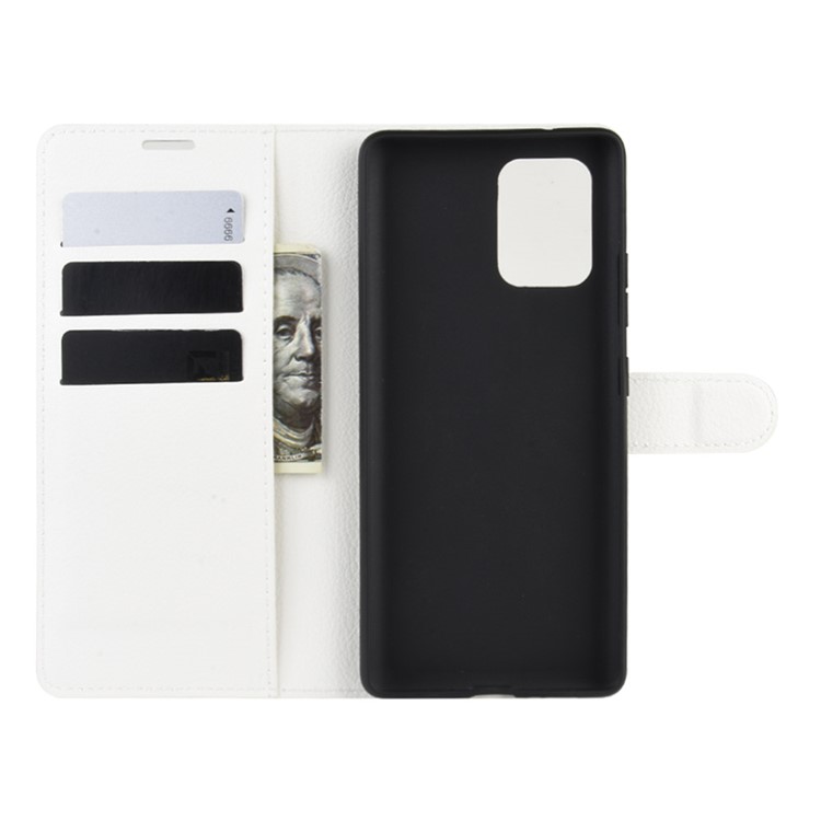 Litchi Skin Wallet Leather Phone Case for Samsung Galaxy A91/M80s/S10 Lite - White-3