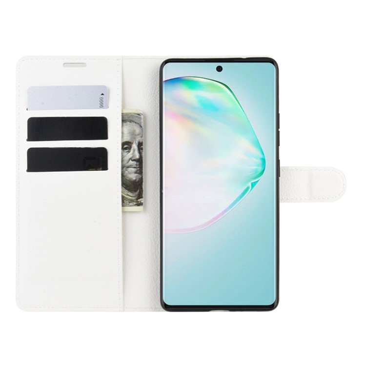Litchi Skin Wallet Leather Phone Case for Samsung Galaxy A91/M80s/S10 Lite - White-4