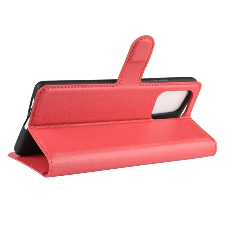 Litchi Skin Wallet Leather Phone Case for Samsung Galaxy A91/M80s/S10 Lite - Red-5