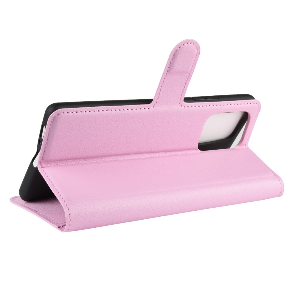 Litchi Skin Wallet Leather Phone Case for Samsung Galaxy A91/M80s/S10 Lite - Pink-5