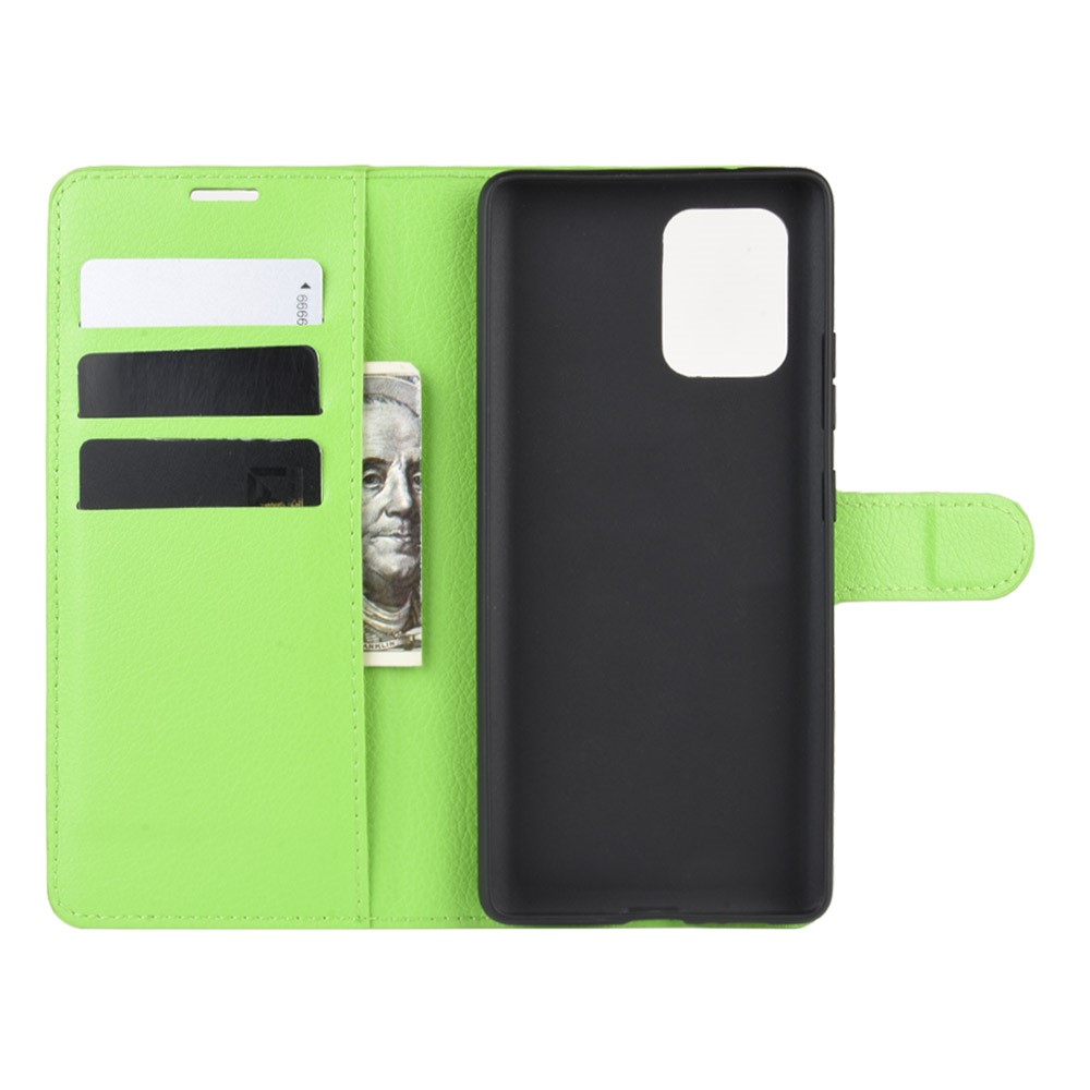 Litchi Skin Wallet Leather Phone Case for Samsung Galaxy A91/M80s/S10 Lite - Green-3