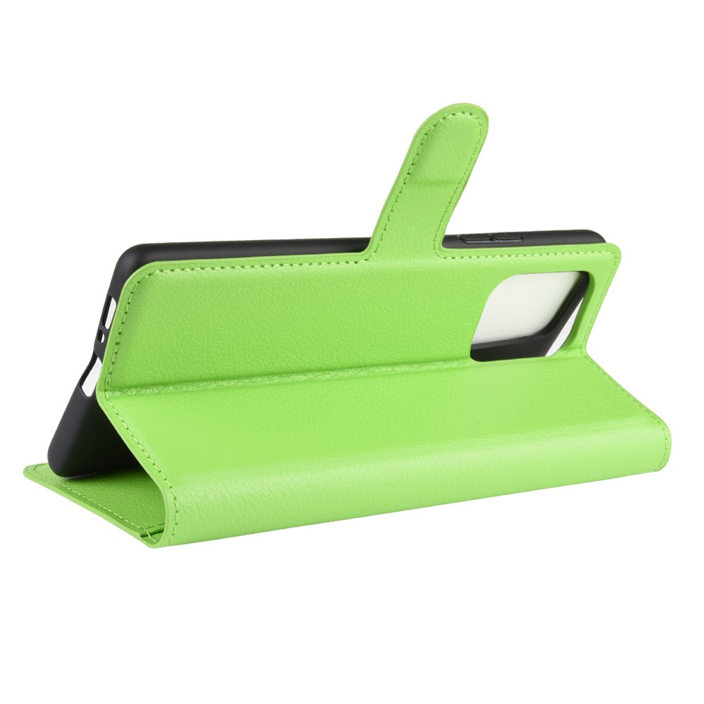 Litchi Skin Wallet Leather Phone Case for Samsung Galaxy A91/M80s/S10 Lite - Green-5