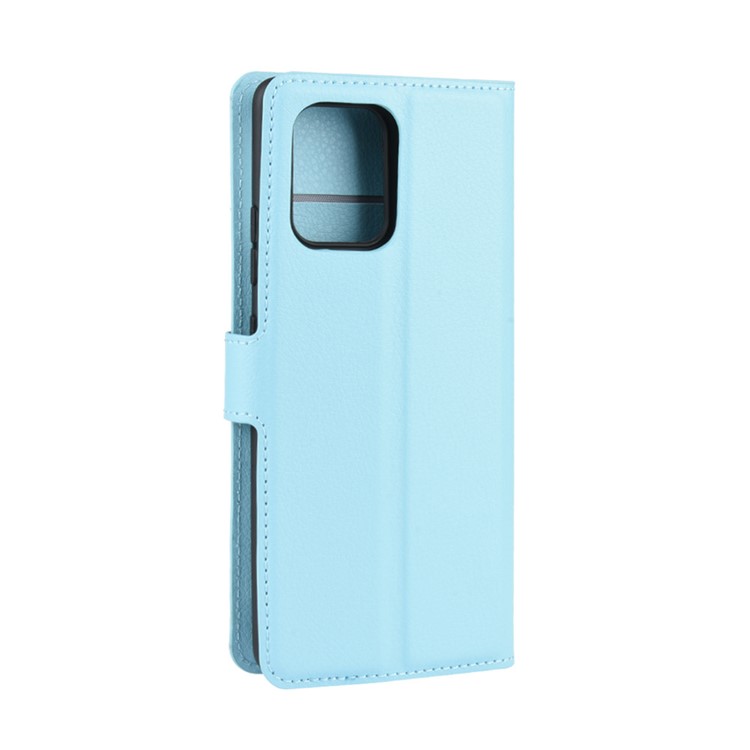 Litchi Skin Wallet Leather Phone Case for Samsung Galaxy A91/M80s/S10 Lite - Blue-6