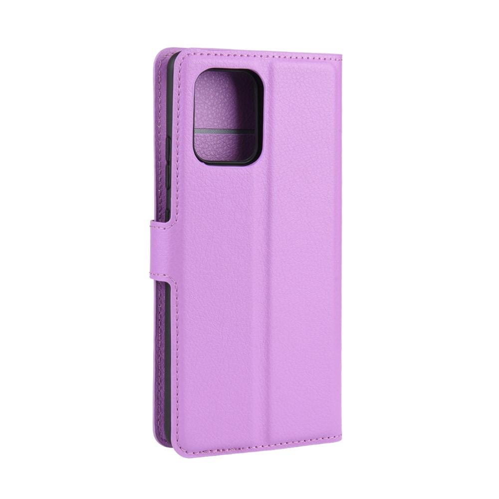 Litchi Skin Wallet Leather Phone Case for Samsung Galaxy A91/M80s/S10 Lite - Purple-6