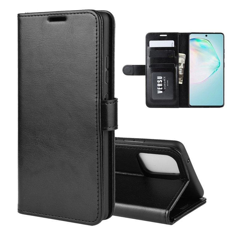 Crazy Horse Texture Leather Wallet Phone Protective Cover for Samsung Galaxy A91/M80s/S10 Lite - Black-2