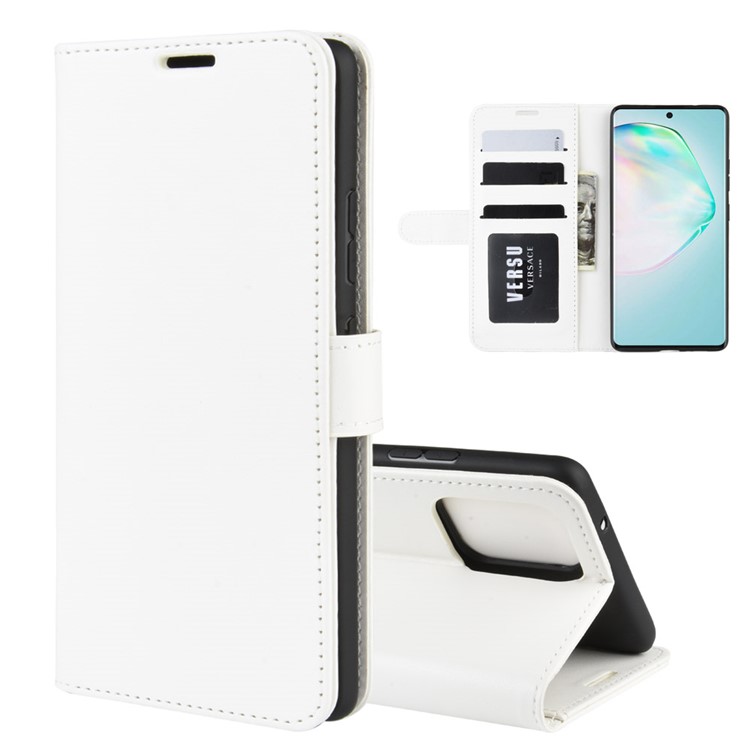 Crazy Horse Texture Leather Wallet Phone Protective Cover for Samsung Galaxy A91/M80s/S10 Lite - White-2