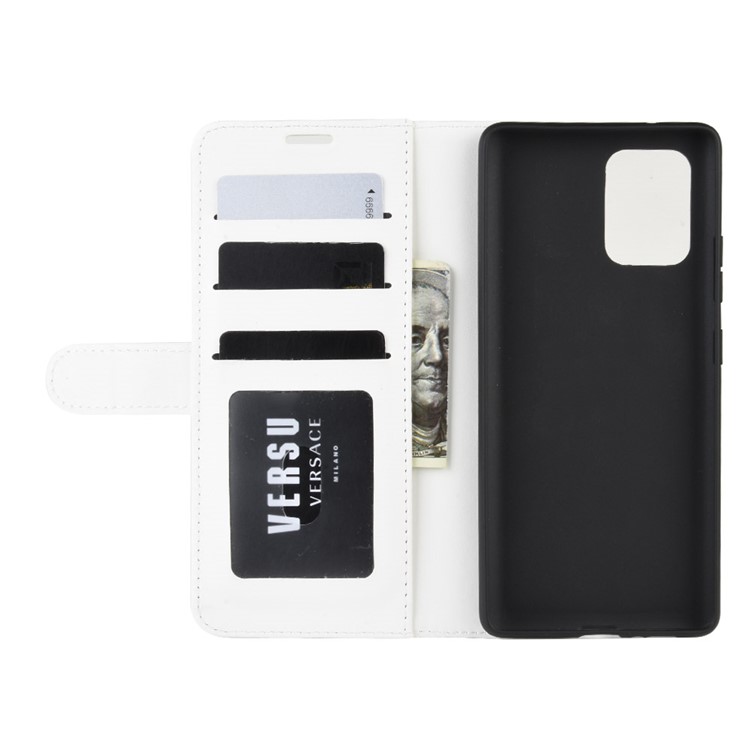 Crazy Horse Texture Leather Wallet Phone Protective Cover for Samsung Galaxy A91/M80s/S10 Lite - White-5