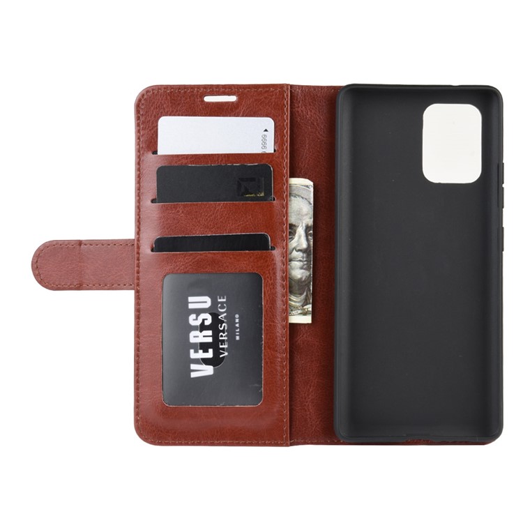 Crazy Horse Texture Leather Wallet Phone Protective Cover for Samsung Galaxy A91/M80s/S10 Lite - Brown-5