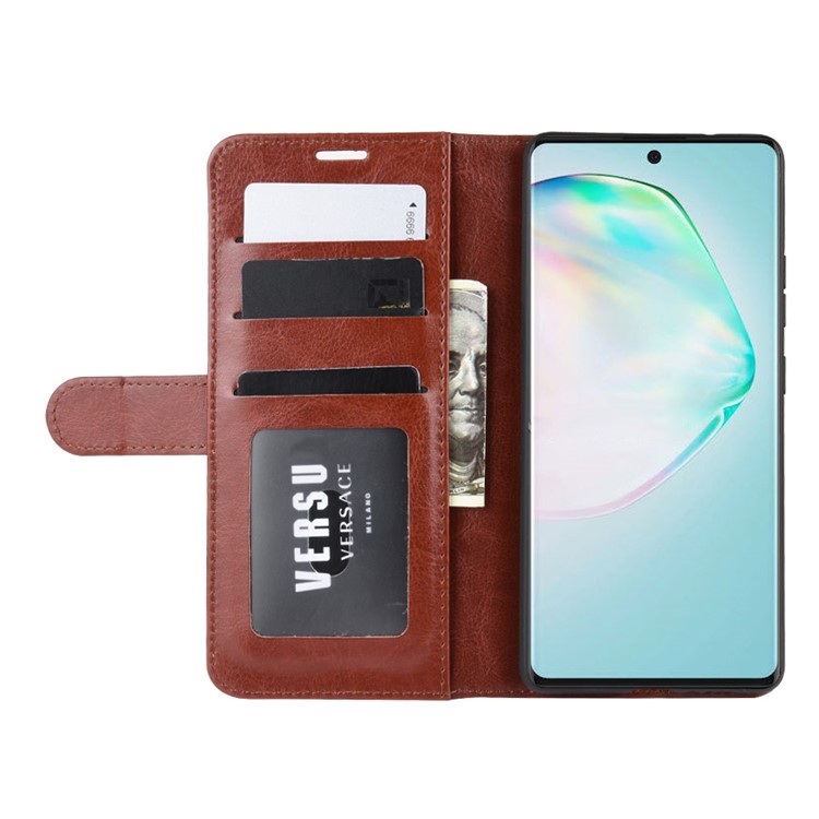 Crazy Horse Texture Leather Wallet Phone Protective Cover for Samsung Galaxy A91/M80s/S10 Lite - Brown-6