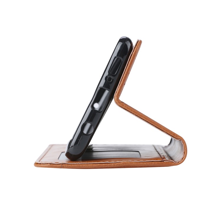 Auto-absorbed Leather Cover for Samsung Galaxy S20 Plus - Brown-7