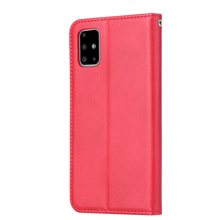 Auto-absorbed Leather Cover for Samsung Galaxy S20 Plus - Red-2
