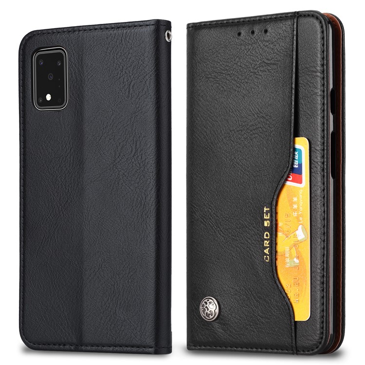 Auto-absorbed with Wallet Leather Cover for Samsung Galaxy S20 Ultra - Black-1