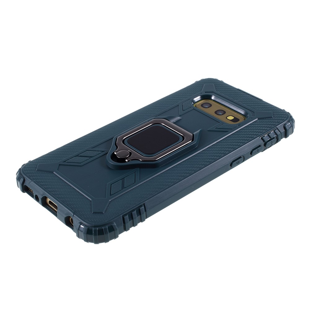 For Samsung Galaxy S10e Finger Ring Kickstand Drop Resistant TPU Shell - Green-4