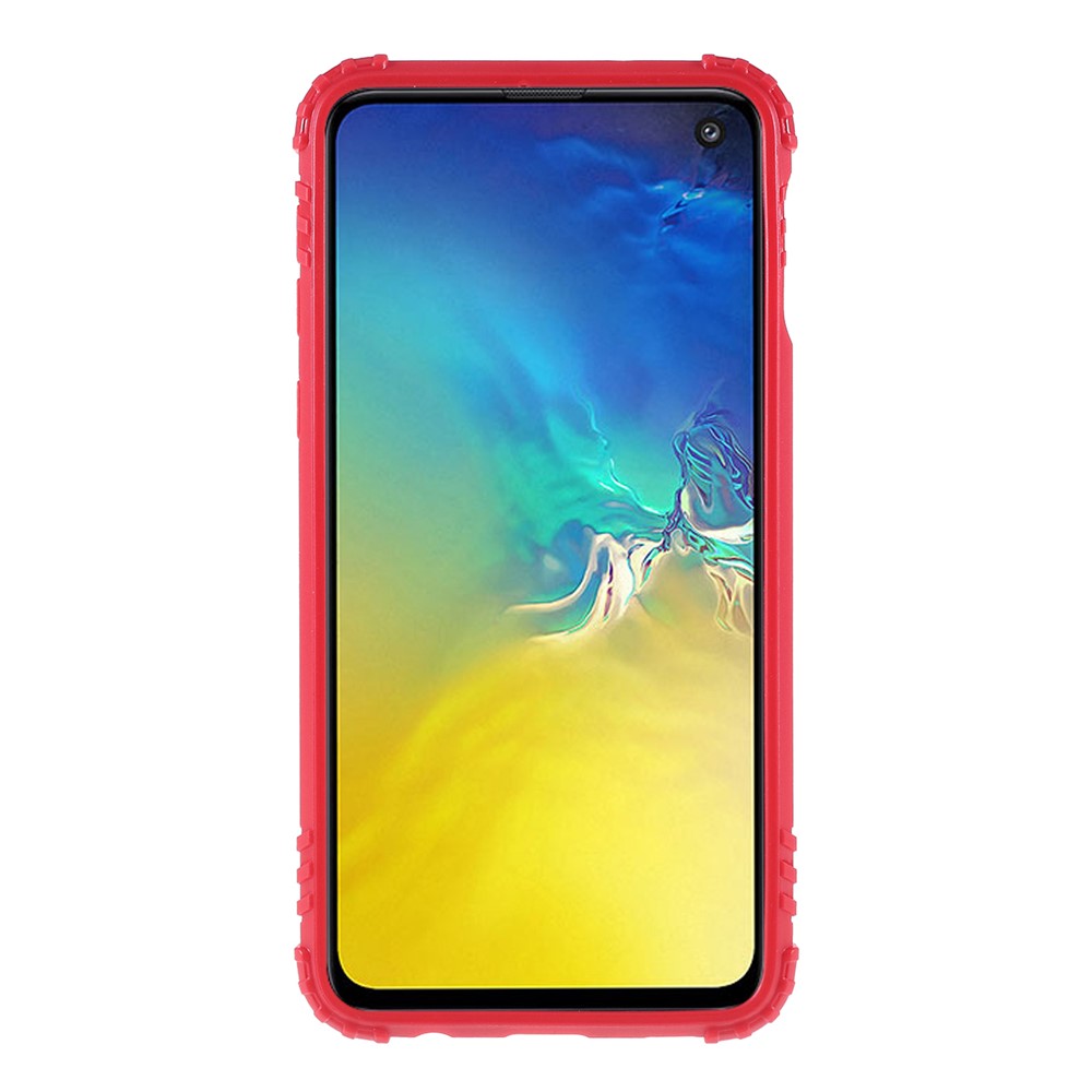 Pour Samsung Galaxy S10e Ring Finger Kickstand Drop Resistant TPU Shell - Rouge-3