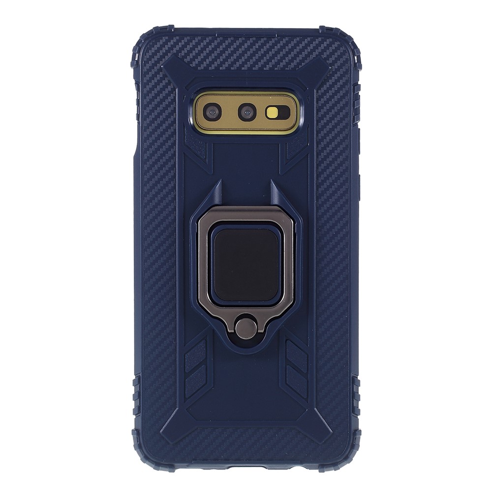 For Samsung Galaxy S10e Finger Ring Kickstand Drop Resistant TPU Shell - Blue-1