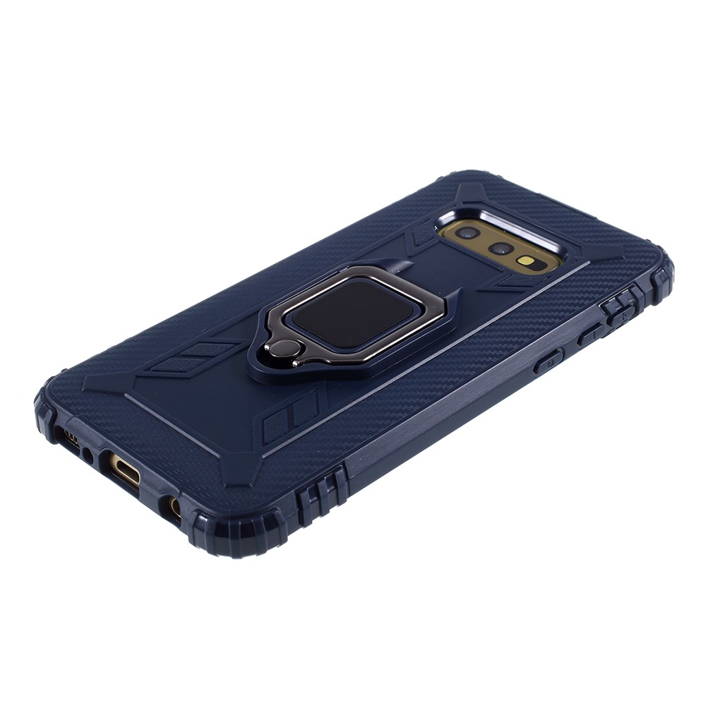 For Samsung Galaxy S10e Finger Ring Kickstand Drop Resistant TPU Shell - Blue-4