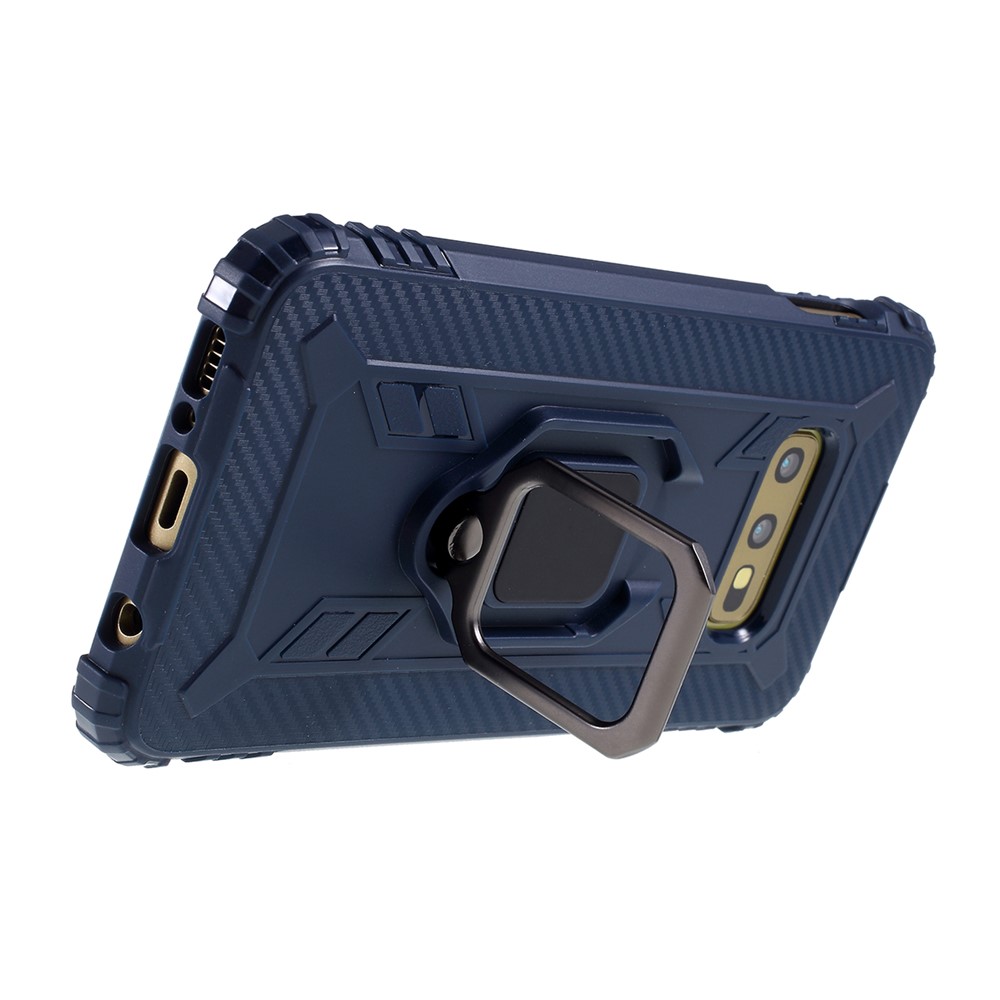 For Samsung Galaxy S10e Finger Ring Kickstand Drop Resistant TPU Shell - Blue-5