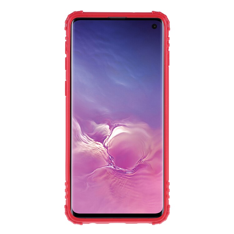 Finger Ring Kickstand Anti-drop TPU Casing for Samsung Galaxy S10 - Red-3