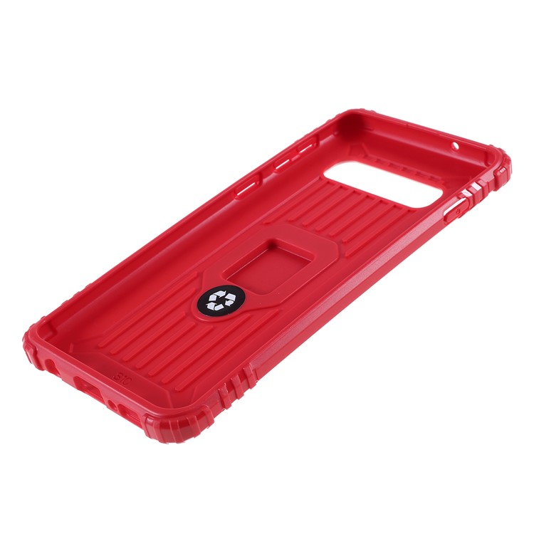 Finger Ring Kickstand Anti-drop TPU Casing for Samsung Galaxy S10 - Red-6