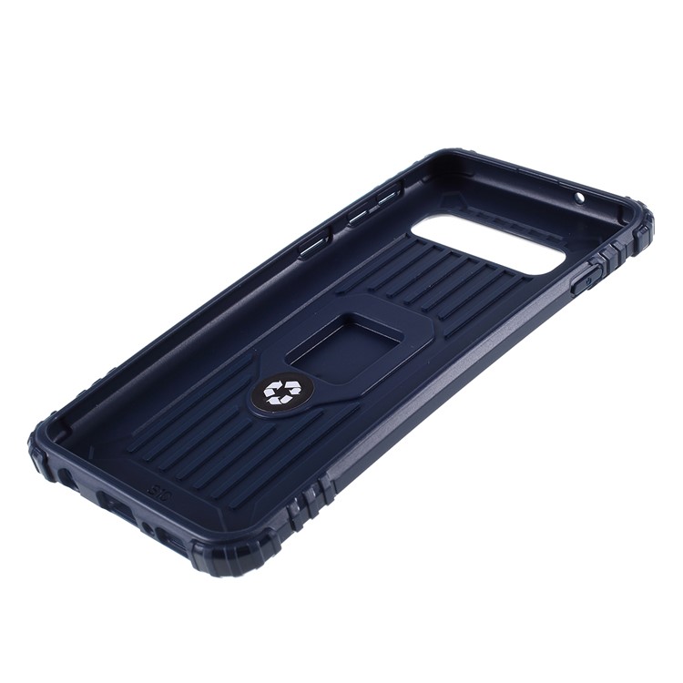 Finger Ring Kickstand Anti-drop TPU Casing for Samsung Galaxy S10 - Blue-6