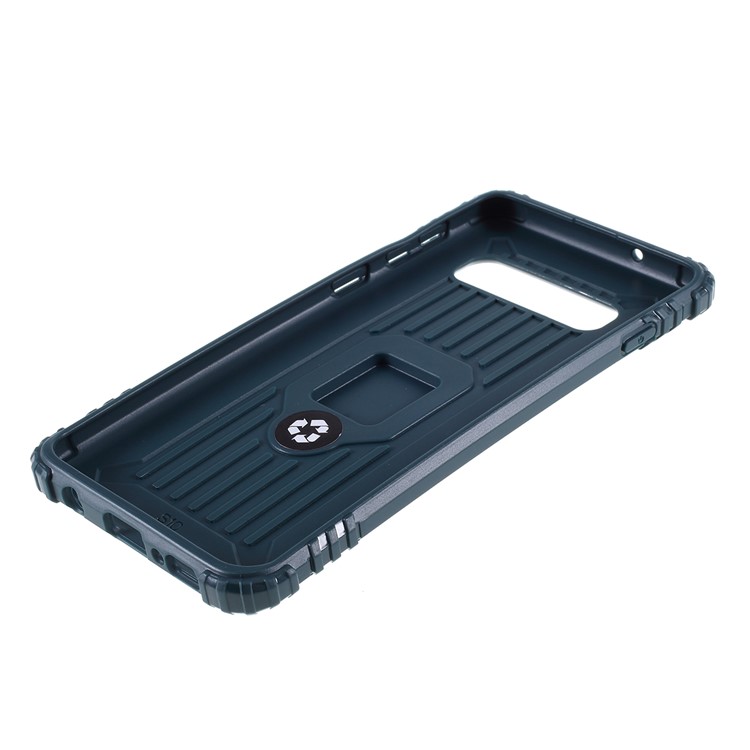 Finger Ring Kickstand Anti-drop TPU Casing for Samsung Galaxy S10 - Green-6